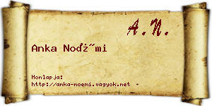 Anka Noémi névjegykártya